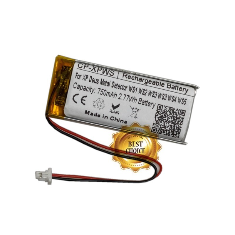 750mAh Replacement Battery for XP Deus Metal Detector WS1 WS2 WS3 WS4