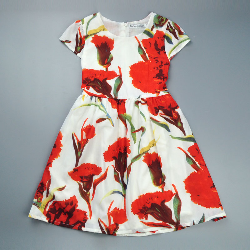 Details about   Toddler Baby Girls Floral Carnation Chiffon Dress Kids Summer Clothes
