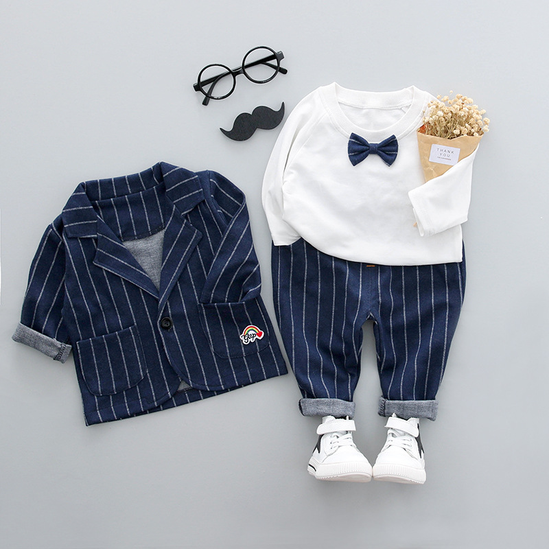 3pcs Newborn Infant Baby Boy Gentleman Outfits Coat+ T Shirt +Pants ...