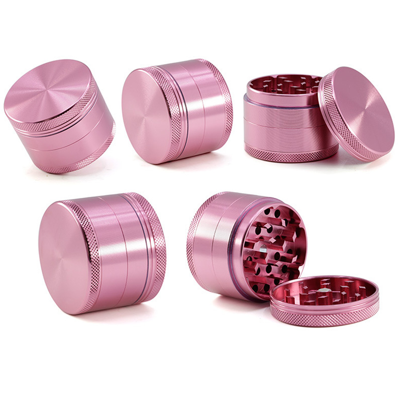 2021 Pink Herb Grinder Crusher Tobacco Smoke Smoking Accessories Metal