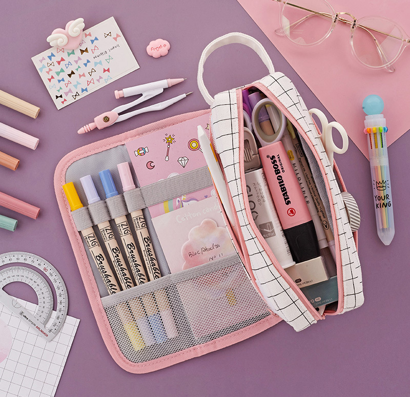 Aesthetic Cute Pencil Case, Clear Large Pencil Pouch Kawaii School Supplies