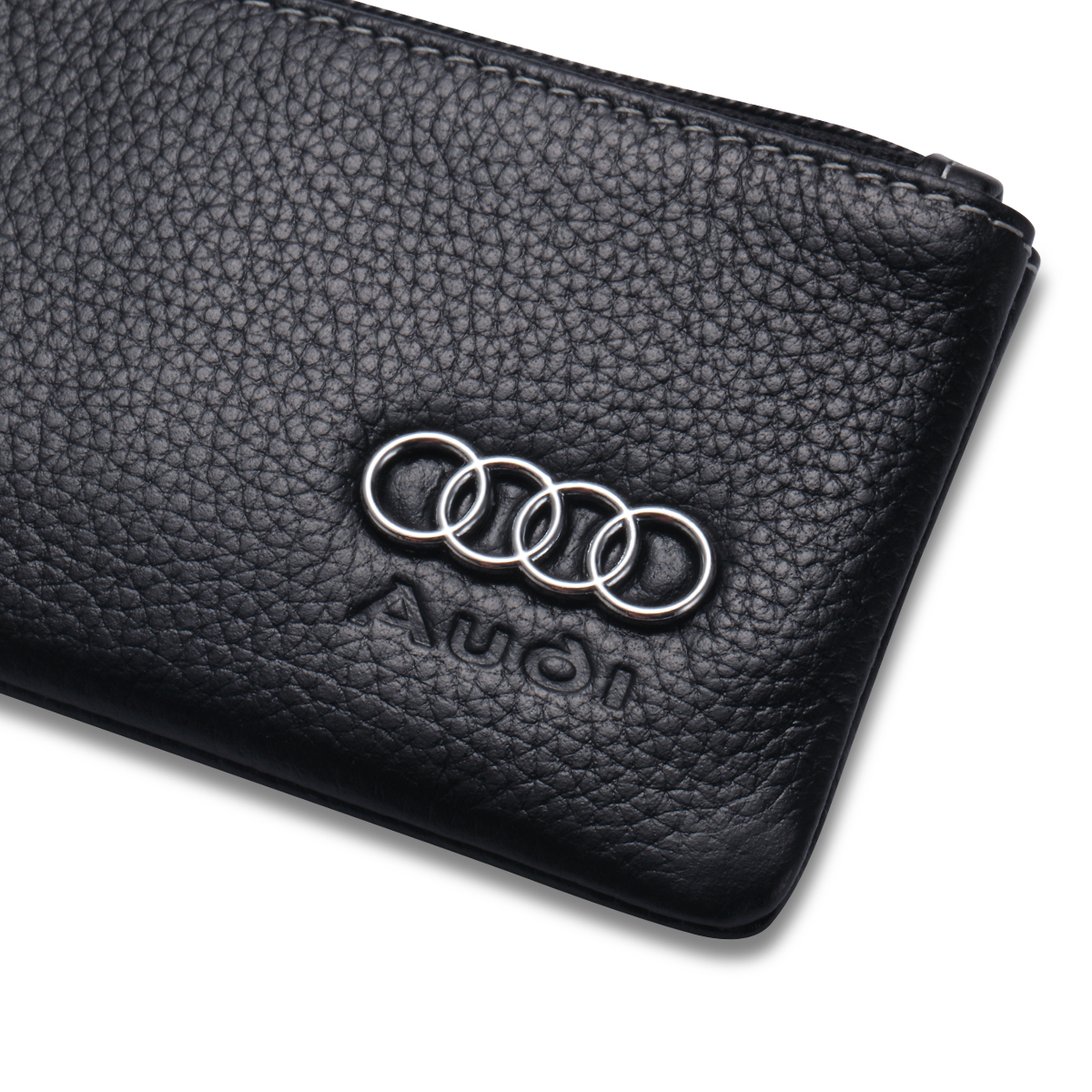 Audi Key Holder Remote Cover Fob Case Bag with 1 Metal Keyring