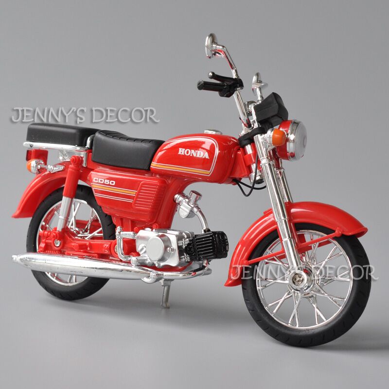 1:10 Scale Diecast Model Motorcycle Toy Honda CD50 Street Bike
