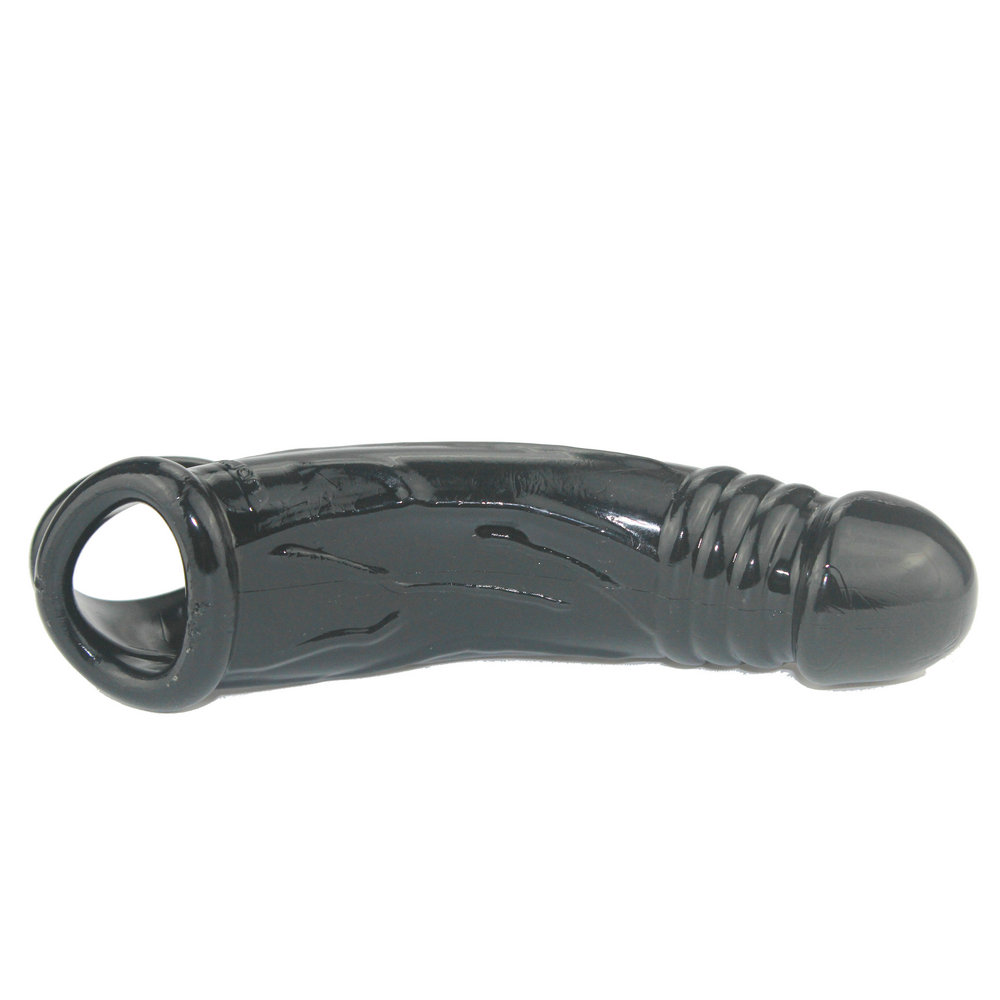 Black Crystal Reusable Condoms Male Penis Silicone Extend