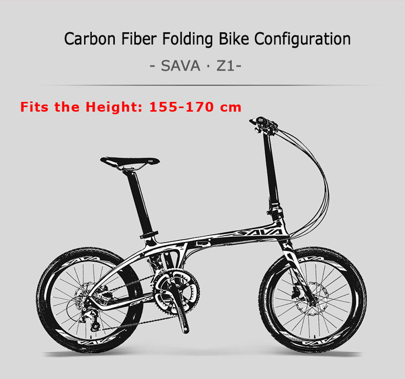 22 inch frame bike electric Frame in SHIMANO Folding Carbon Bike Fiber 20 SAVA 105 22S